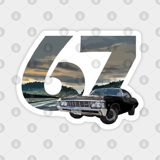 Impala 67 or retro car Magnet by Evgenija.S