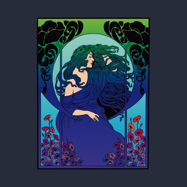 Art Deco Lady (blue) by Soth Studio