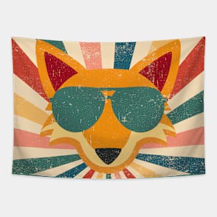 Retro Vibe - Fox in Sunglasses Tapestry