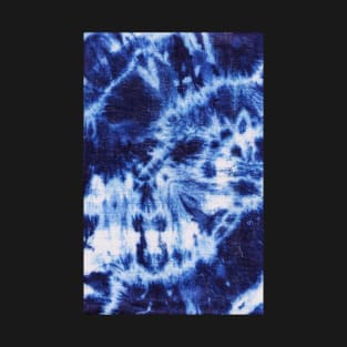 shades of blue tie dye texture on fabric T-Shirt