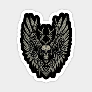 Winged Skeleton Occult Dark Satanic Witchcraft Emo Goth Magnet