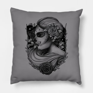 sugar skull tattoo Pillow