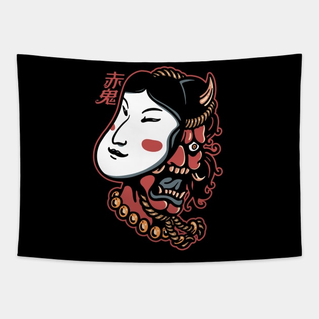 Hannya Demon X Tapestry by RedOni Clothing