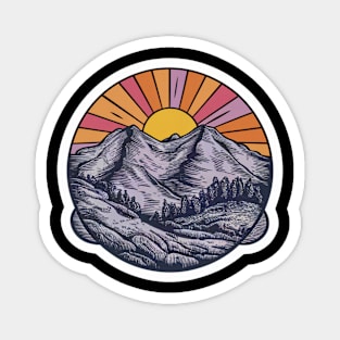 Sunrise Serenity: Mountain Majesty Magnet