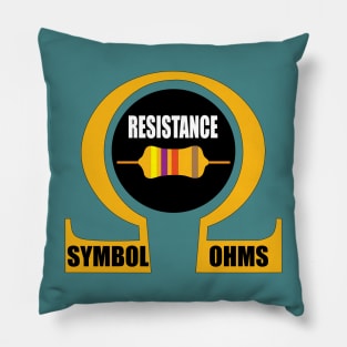 Resistance ohms symbol and Resistor Design for Electrical engineering Students and Electricians and engineers Pillow