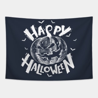 Halloween Scary Evil Pumpkin Funny Pumpkin Head Tapestry