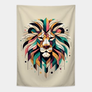 Polygonal Pride - Abstract Lion Tapestry