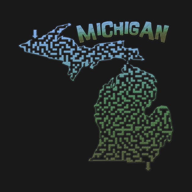 Michigan State Outline Maze & Labyrinth by gorff