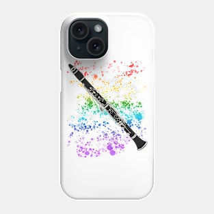 Clarinet Rainbow Colours Clarinetist Woodwind Musician Phone Case