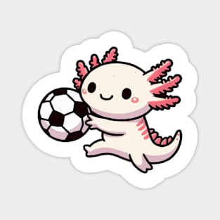 axolotl funny play soccer Magnet