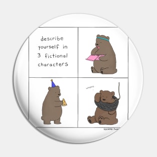 Three Fictional Characters Pin