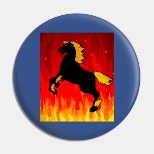 Burning Horse Out Of Flames Pin