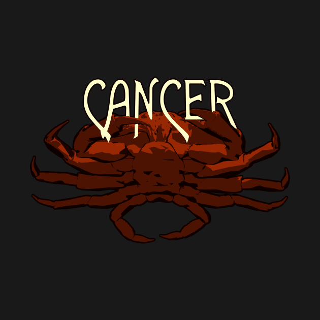 Red Crab Cancer Zodiac - Astrology Shirt by RyanJGillDesigns