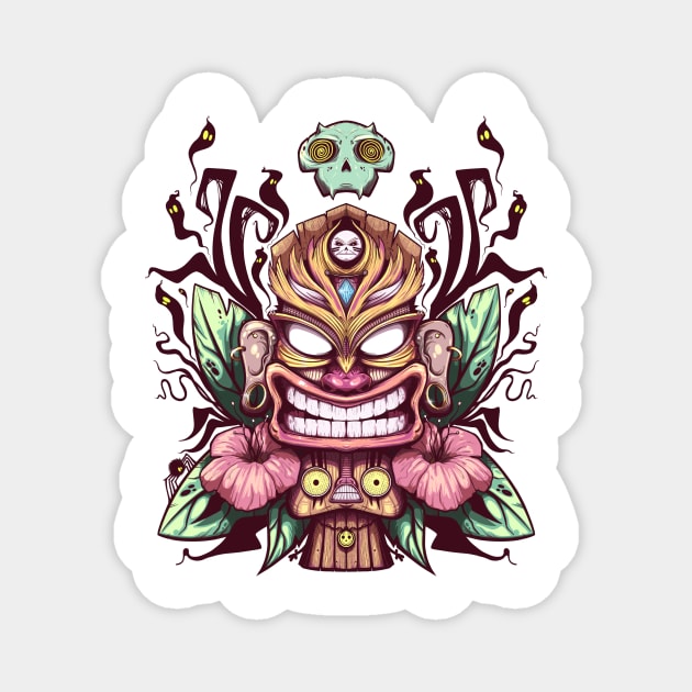 Tiki Mask Magnet by One Dark Day Arts