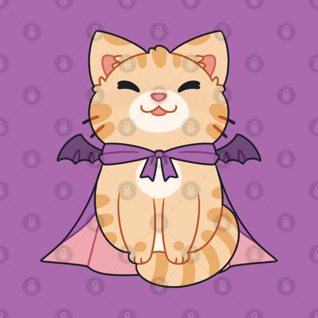 Cute Halloween Cat Wearing a Robe by Buwberie