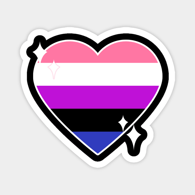 Kawaii Pride Collection - Genderfluid Magnet by rewordedstudios