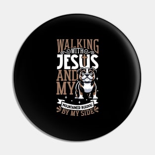 Jesus and dog - Serrano Bulldog Pin