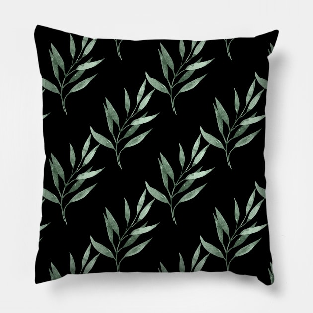 Eucalyptus pattern 2 (invert) Pillow by hedehede