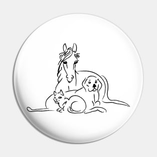 A Trio of Animals Pin