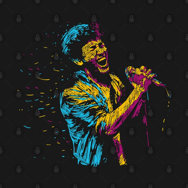 Singer Man Colorful Abstract by Mako Design 