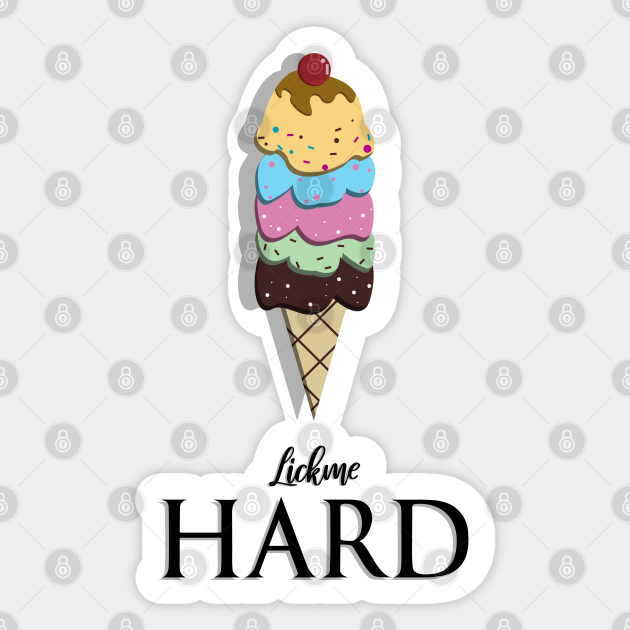 Lick Me Hard Ice Cream Cone Cartoon 2 Lick Me Sticker Teepublic Lick Me Hard Ice Cream Cone Cartoon 2 Lick Me Sticker Teepublic