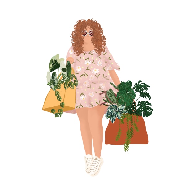 Girl Plant Shopping 10 by Gush Art Studio 1