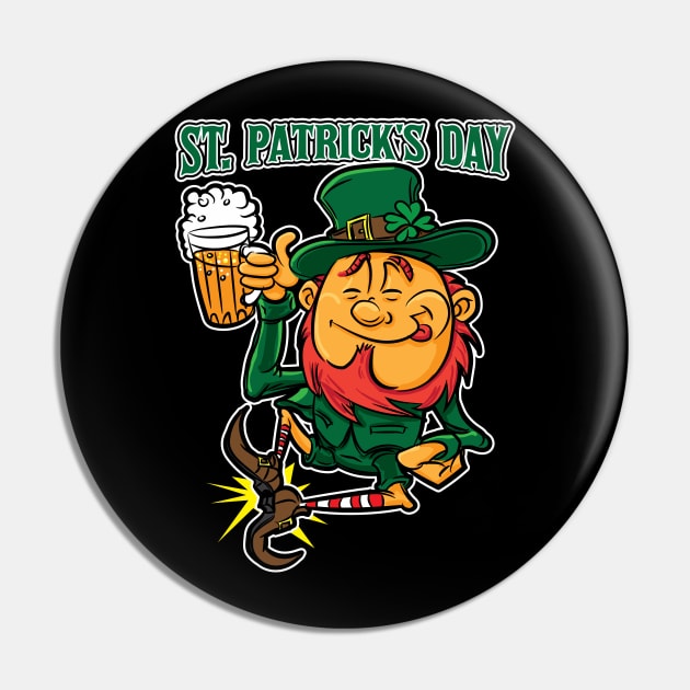 St. Patrick's Day Leprechaun Pin by eShirtLabs