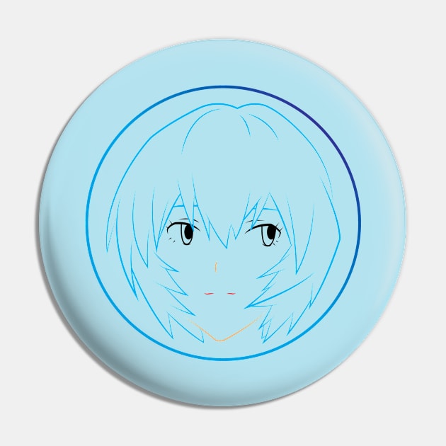 Rei Ayanami's Face - 03A Pin by SanTees