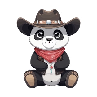 Cute Kawaii Cowboy Panda T-Shirt