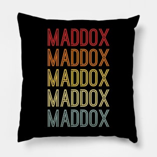 Maddox Name Vintage Retro Pattern Pillow