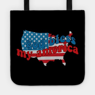 god bless my america 4th of july Tote
