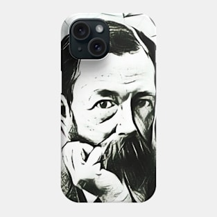 John Addington Symonds Black And White Portrait | John Addington Symonds Artwork 3 Phone Case