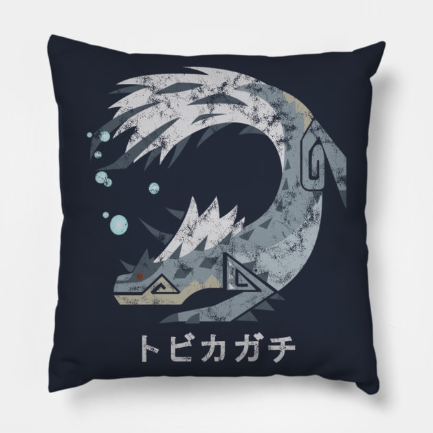 Monster Hunter World Tobi-Kadachi Kanji Icon Pillow by StebopDesigns
