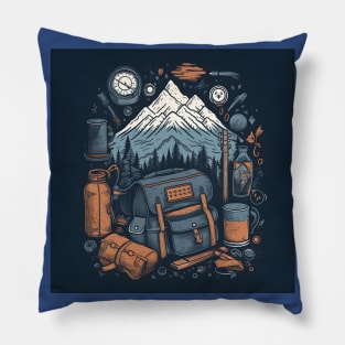 Backpacking Hiking Wanderlust Pillow