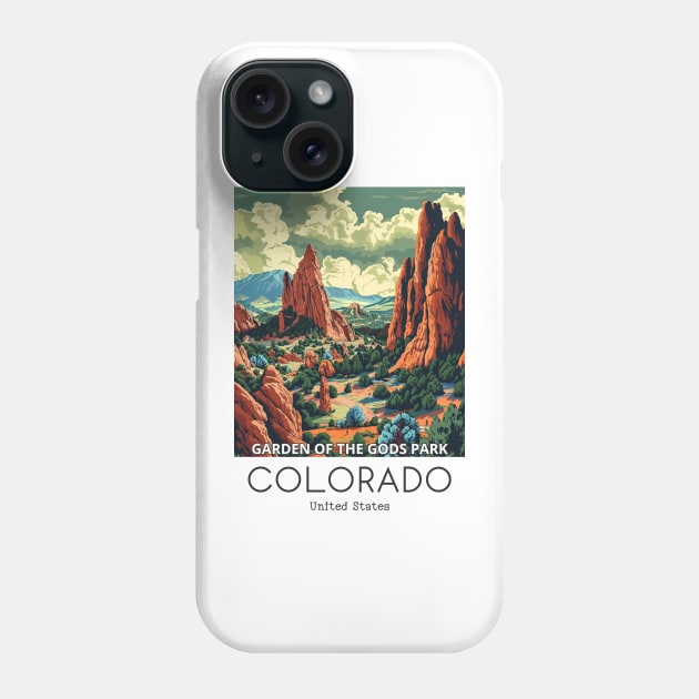 A Vintage Travel Illustration of the Garden of the Gods Park - Colorado - US Phone Case by goodoldvintage