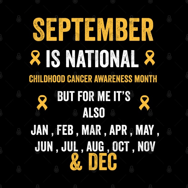 September is national childhood cancer awareness month - gold ribbon awareness month by Merchpasha1