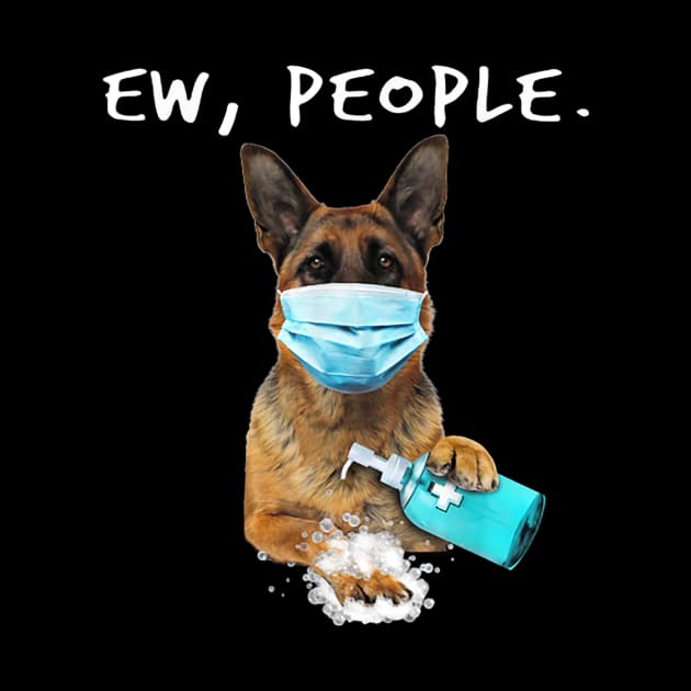 German Shepherd Ew People Dog Wearing A Face Mask by Carmenshutter