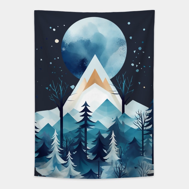 Winter Mountains Tapestry by DavidLoblaw