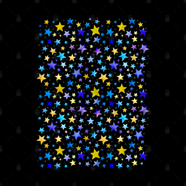 Purple Blue and Gold Stars by RainbowJoy