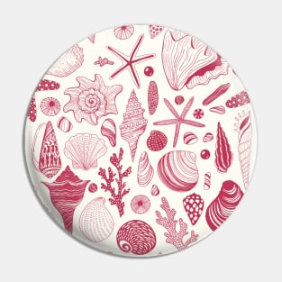 Seashells in Viva Magenta- Color of the Year 2023 Pin