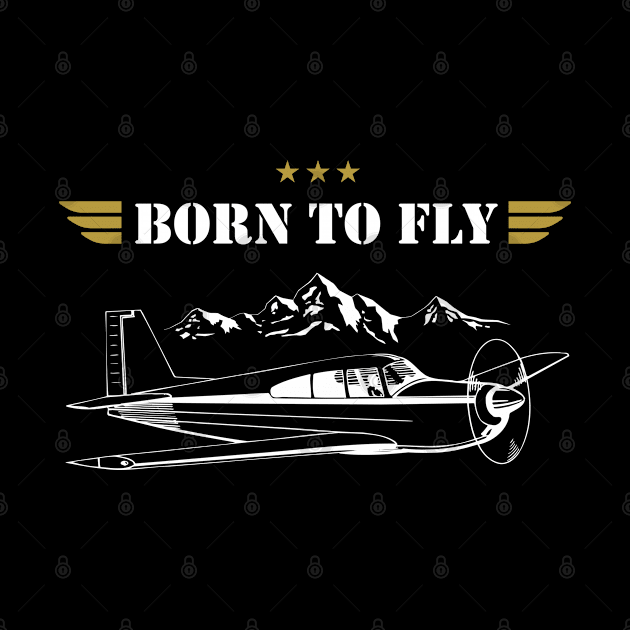 BORN TO FLY Plane Pilot - single airplane by Pannolinno