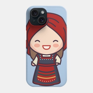 Cute Greek Girl in Traditional Dress Phone Case