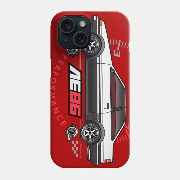 white AE86 Performance Phone Case by JRCustoms44