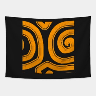 fabric orange pattern lineart style graphic design Tapestry