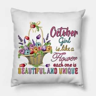 October Girl - Flower Basket Pillow