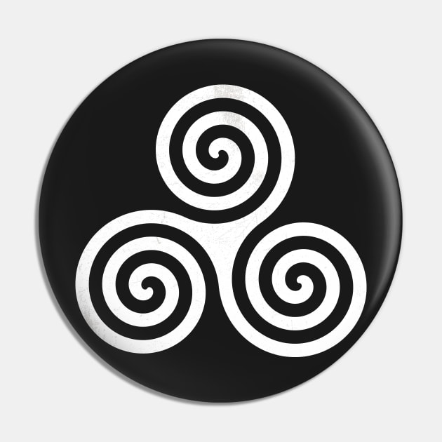 Celtic Triple Spiral Pin by Pushloop