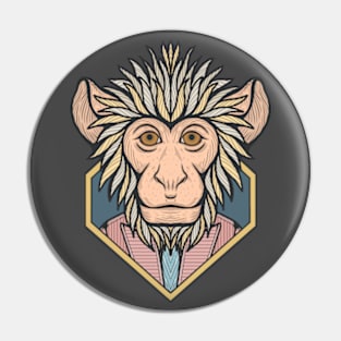 Barbary Macaque Monkey Pin