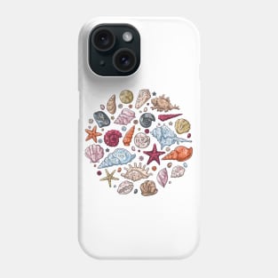 Seashells different types hand drawn Phone Case