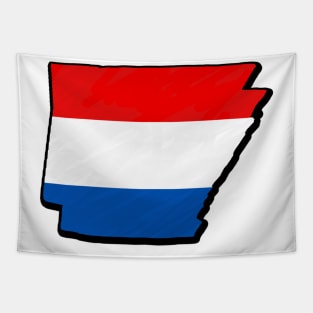 Red, White, and Blue Arkansas Outline Tapestry