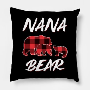 Nana Bear Red Plaid Christmas Pajama Matching Family Gift Pillow